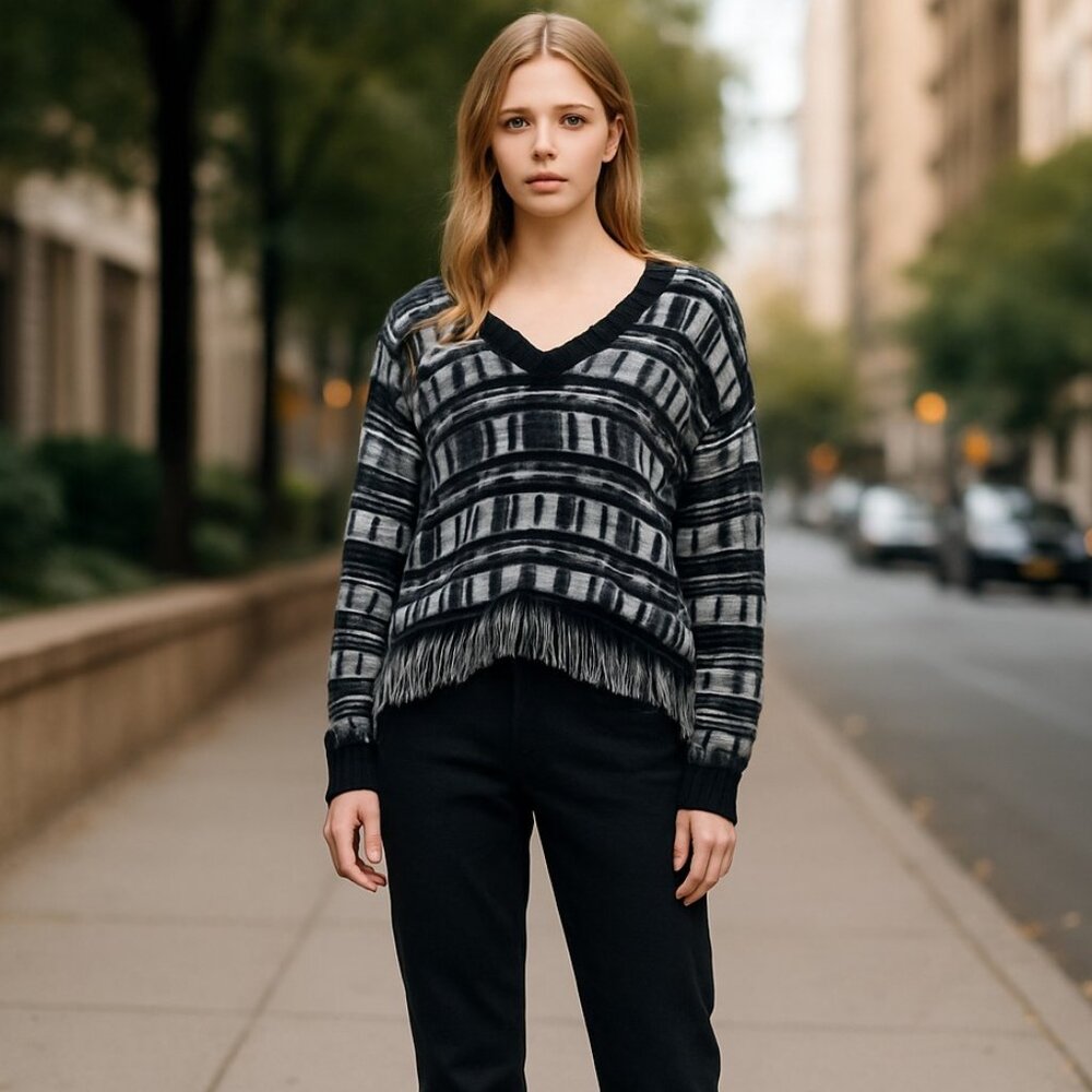 NWOT Wildfox Reverse Plaid Reese Sweater